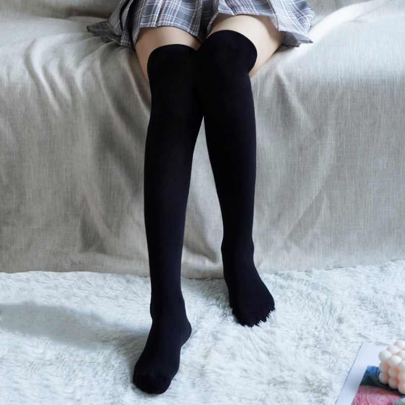 Ecmln phụ nữ trên đầu gối đùi cao cấp đen trắng skinny tất cotton gợi cảm tất nữ
