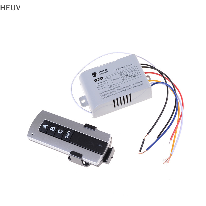 HEUV 3 Channel Wireless Remote Control Switch Digital Remote Control Switch