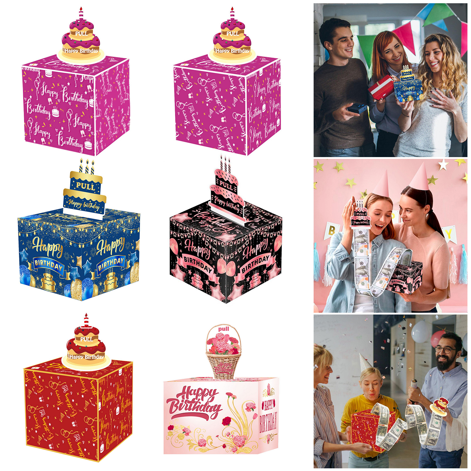 Youlianba Surprise Money Box Gift Cash Raffle Gift Box Christmas Money Box Cash Gift Holder Easy Diy Assembly Vibrant Color Surprise Making Creative Money Gift Box Perfect