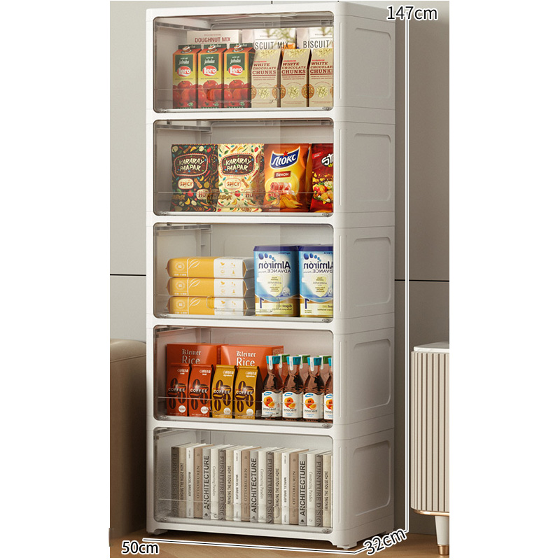 Clamshell storage cabinets, plastic household living rooms, snacks, toys, storage cabinets, boxes, multi-layer clothes, bedside tables, lockers