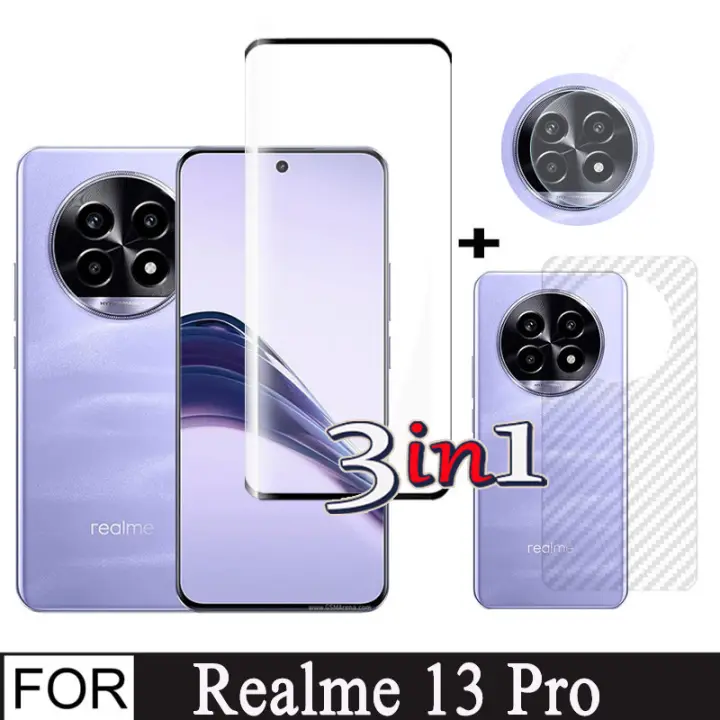 3 in 1 Realme 13 Pro Plus Tempered Glass Screen Protector for Realme 13 Pro 5G 13 Pro Plus Realme 12 Pro 12 Pro Plus Full Cover Tempered Glass Film