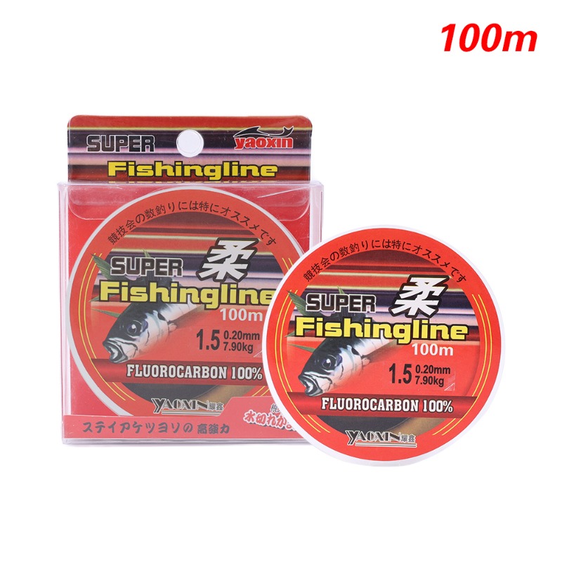 100m Nylon Fishing Line Super Strong Carbon Coated Monofilament Wear-Resistant Carp Fishing Line 0.4#-6# Outdoor Fly Fishing Line Steel Wire Fishing Tackle