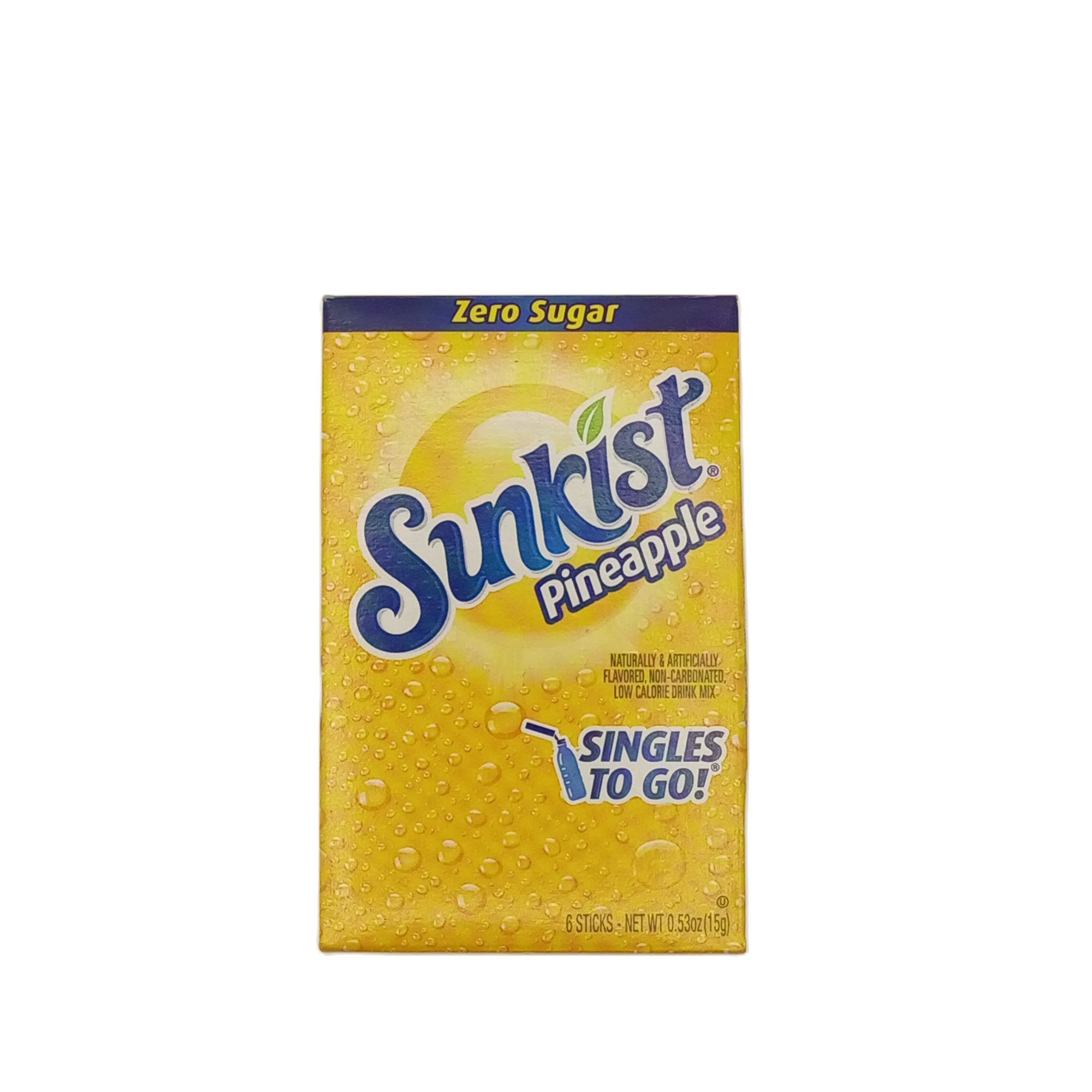 Sunkist Pineapple drink mix SUGAR FREE - ZERO SUGAR 6 packets ...