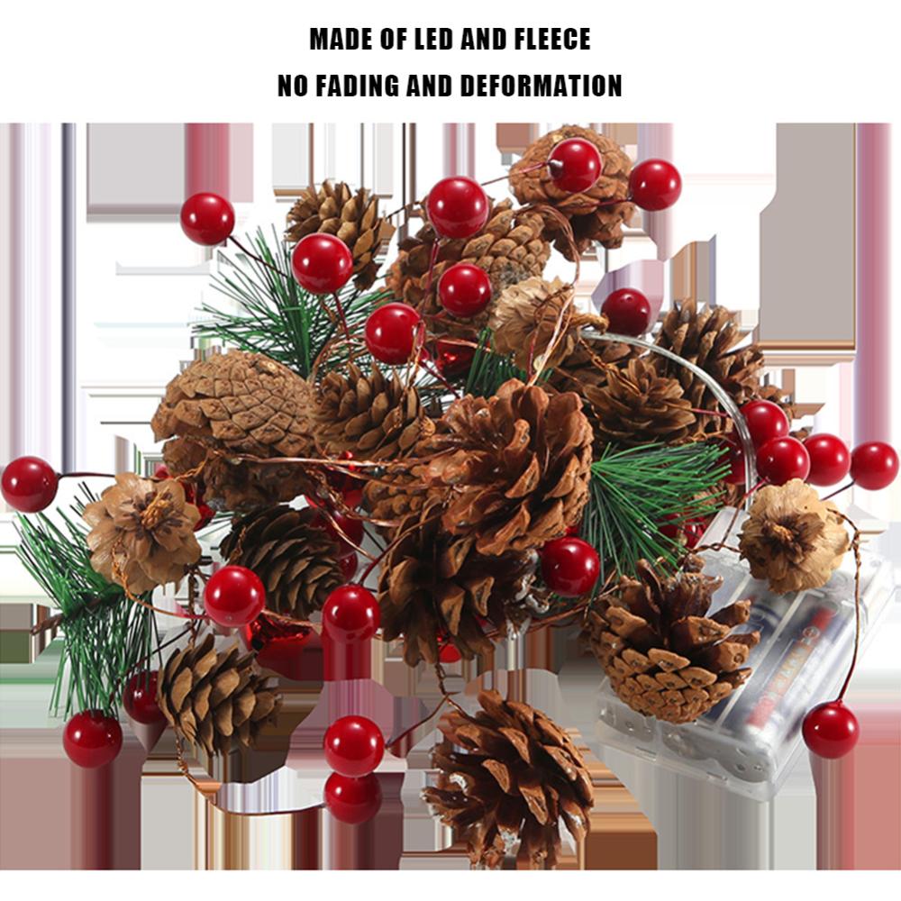 Christmas String Lights 2M Christmas Pine Cone LED String Light Decor Battery Operated Warm White Lights Xmas Home Decor