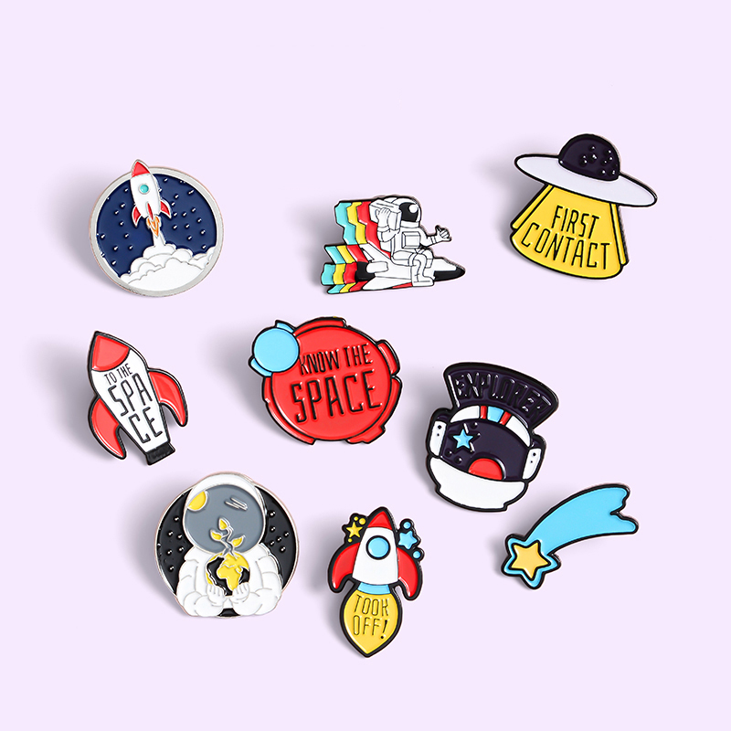 Phim Hoạt Hình Tên Lửa Phi Hành Gia Men Pin Dễ Thương Phi Hành Gia Trâm