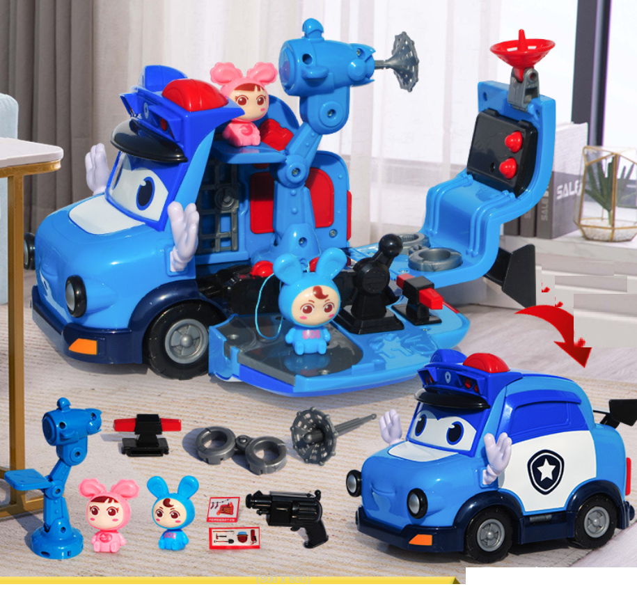 Bộ set mô hình xe buýt Gogo Bus xe biến hình thông minh hoặc bộ Xe GoGo Justin