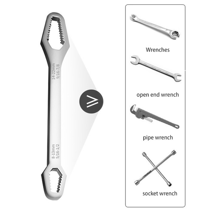 German self-tightening universal wrench, multi-function double-ended rigid board, plum blossom glasses wrench, solid,universal movable fast wrench