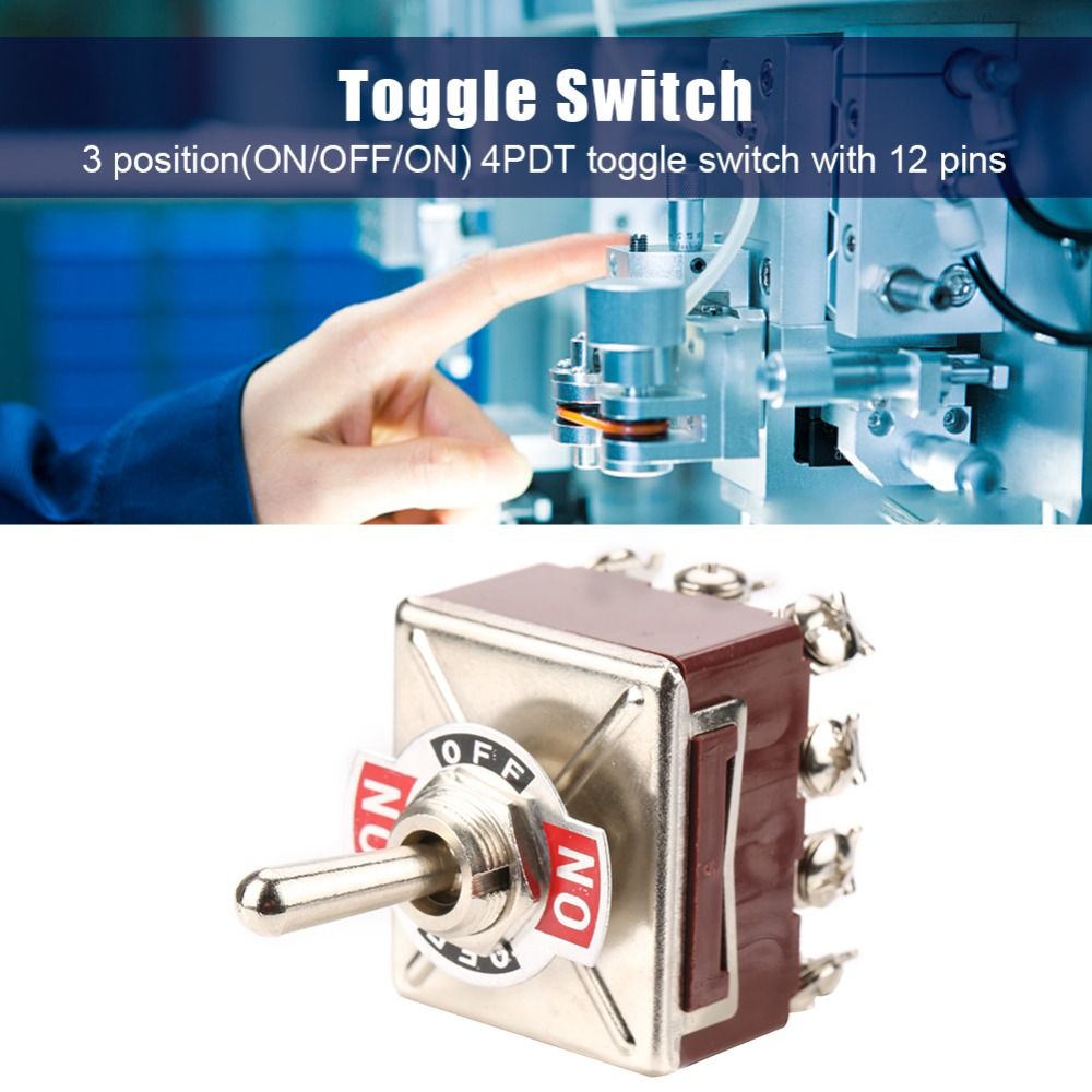 Durable ON/OFF/ON Three-position Rocker Control Heavy Duty Toggle 4PDT ...