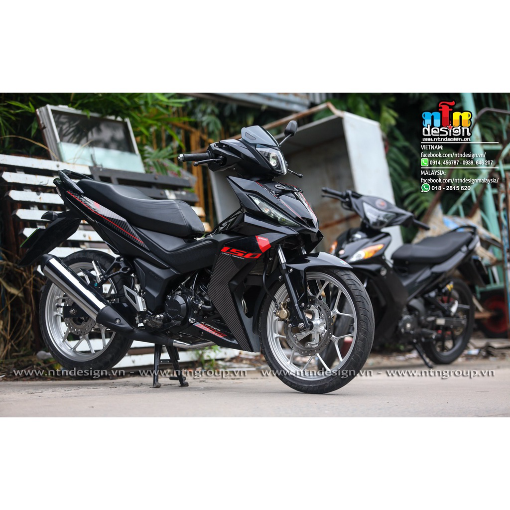 Tem Rời Dán Xe Winner V1 Mẫu Sọc Xám Đen Đỏ