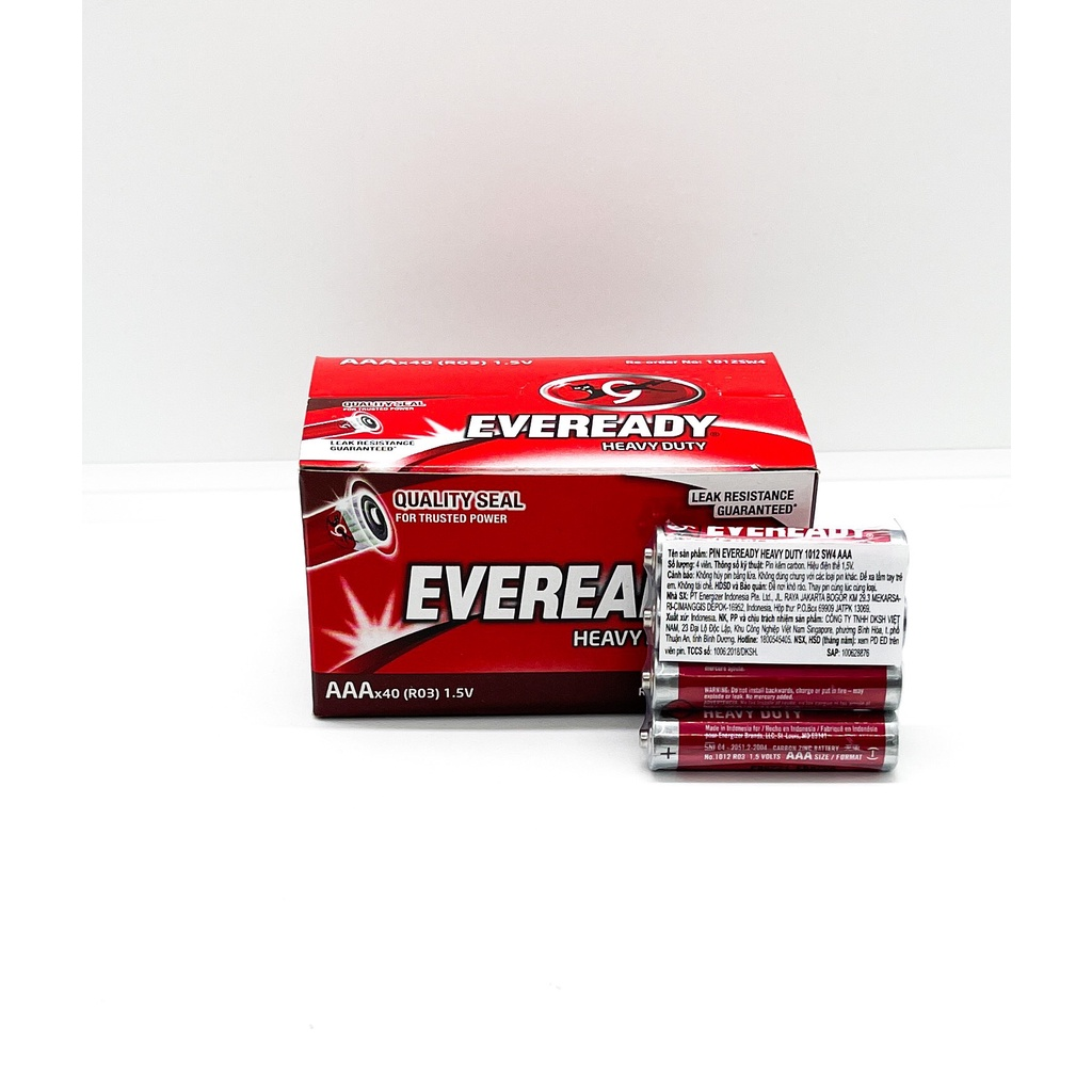 Eveready 4 Viên Pin Đũa AAA 1.5V (Nhập Khẩu Indonesia) (Không rò rỉ)
