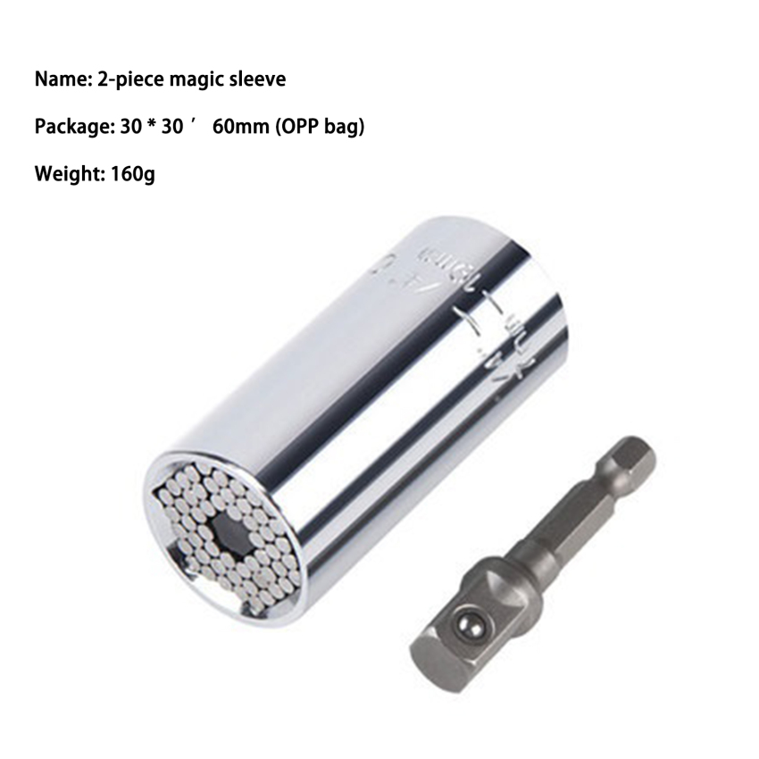 Universal Torque Wrench Spanner Grip Multi Function Ratchet Socket Sleeve 7-19mm Power Drill Ratchet Bushing Spanner Key Adapter Hand Tools