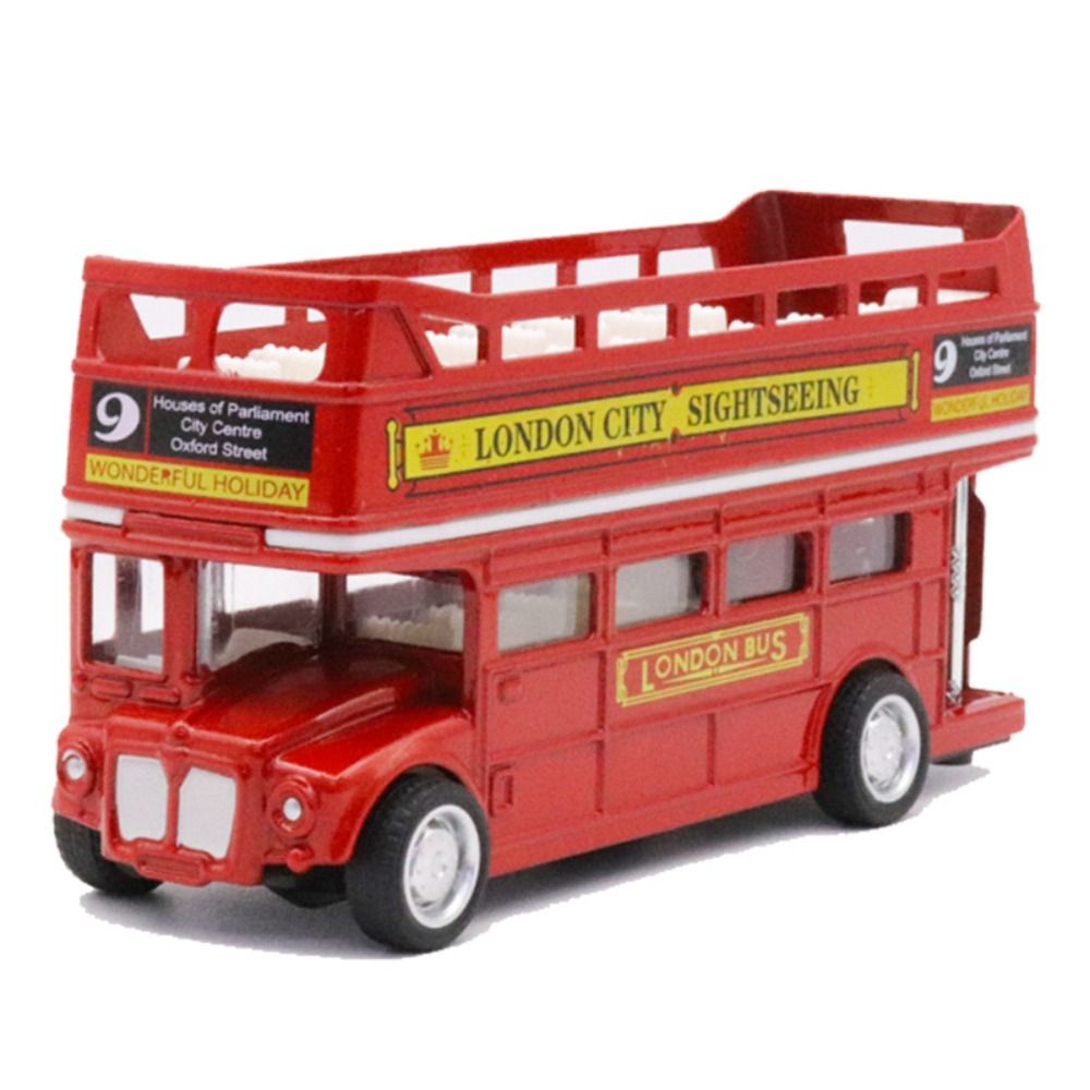 Antique Double Decker Bus Car Model Simulation Diecast Travel Bus Model ...