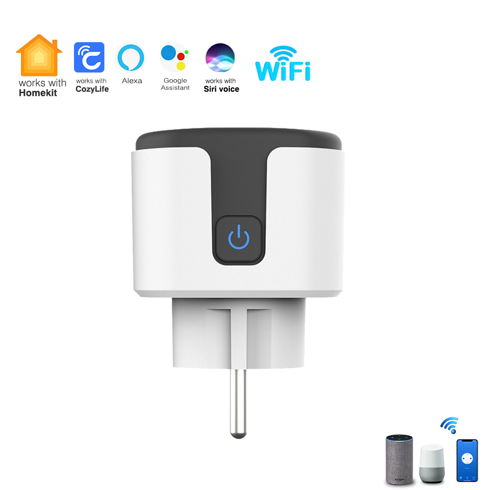 E life smart store eu 16a/20a wifi smart plug for apple homekit smart socket with power monitoring timer home outlet 100v-240v smart socket timing switch works for google alice smartthings siri alexa