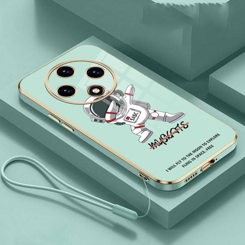 Xiaomi Redmi 14C Stylish Astronaut Rubber Phone Cover Space NASA Glossy Plating Case Shockproof Casing. 