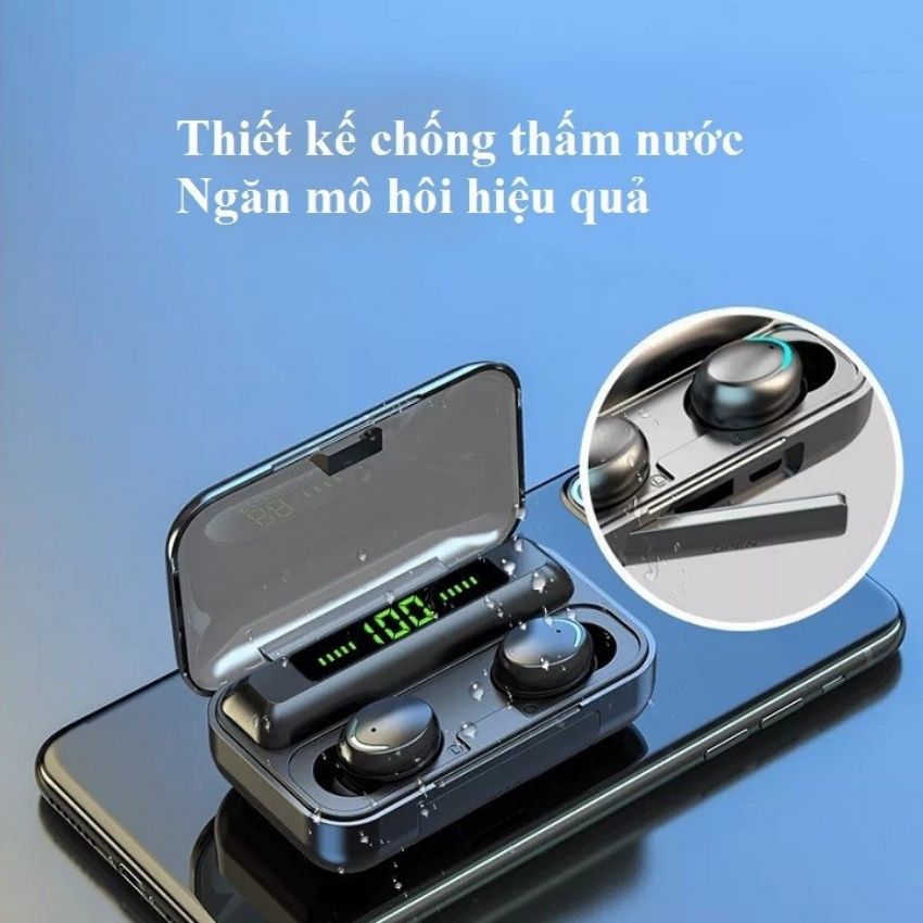 Tai Nghe Bluetooth F9 Pro Mẫu 2021 Phiên Bản Thứ 12 Mắt Sói Trong Đêm Không Dây Chống Nước Chống Bụi Chống Ồn