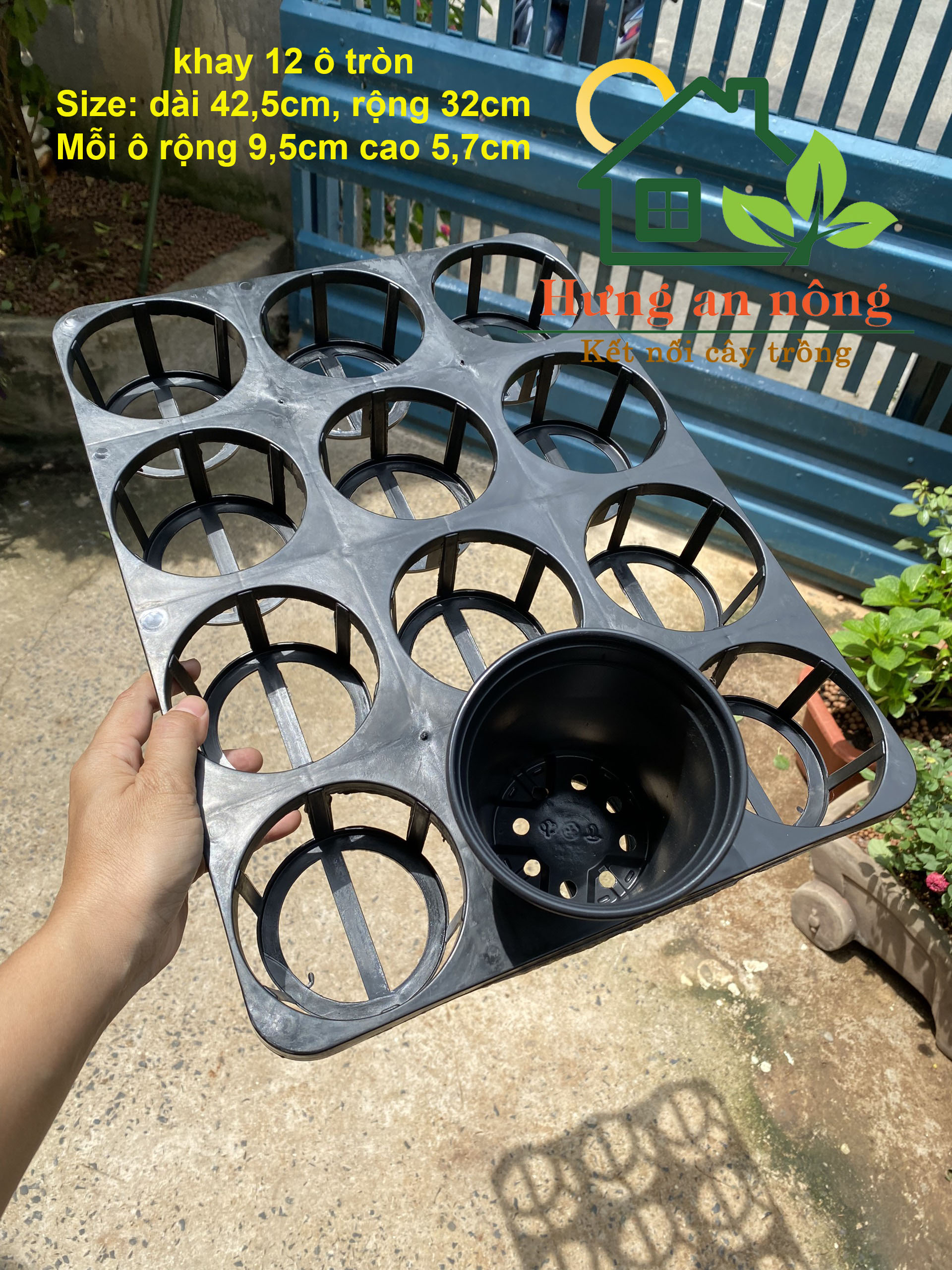 Set 5 khay chữ nhật - ô tròn ô vuông dùng chứa chậu ươm trồng sen đá xương rồng cây cảnh giò lan.