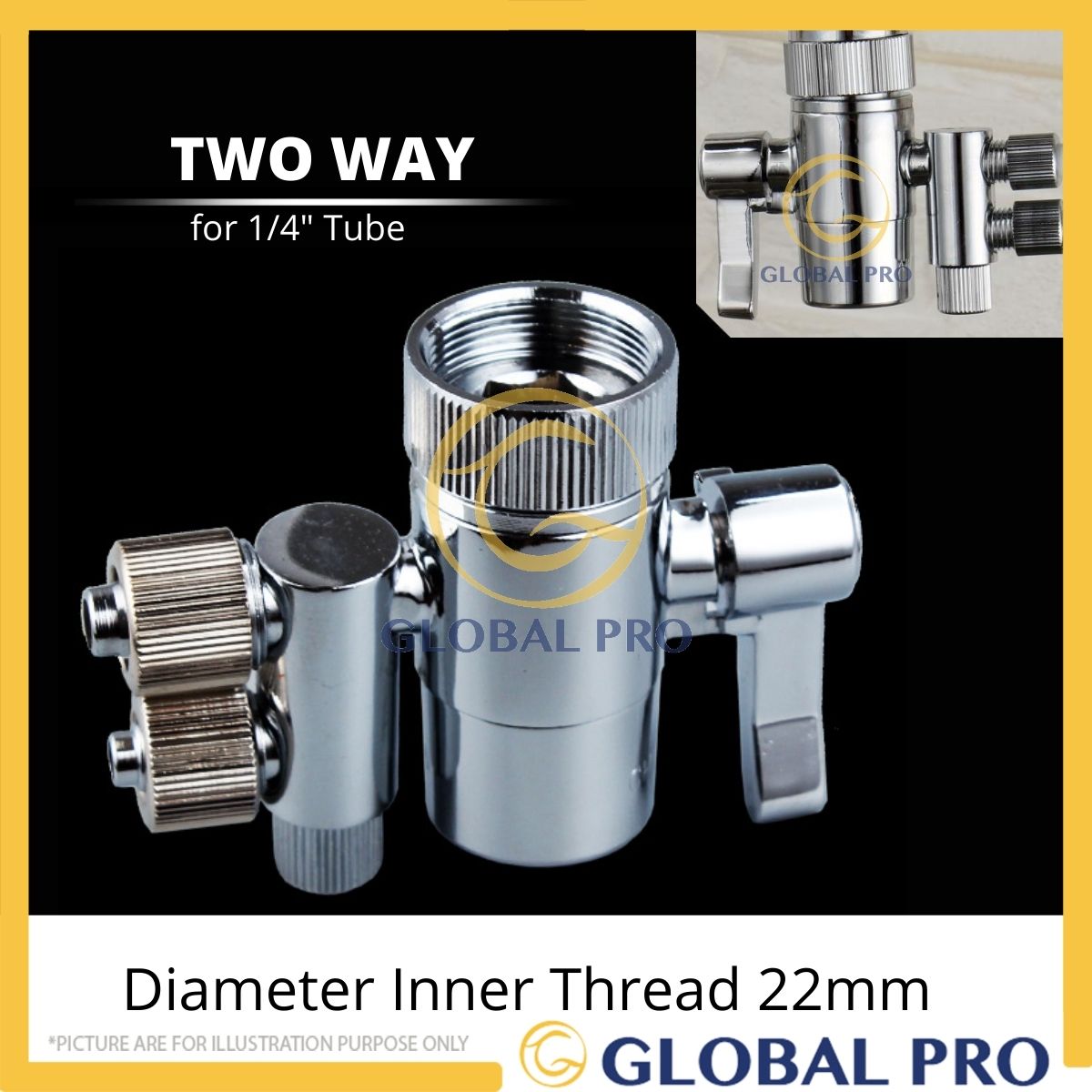 Water Purifier Adapter Switching Valve Faucet Diverter Single/Double 1/