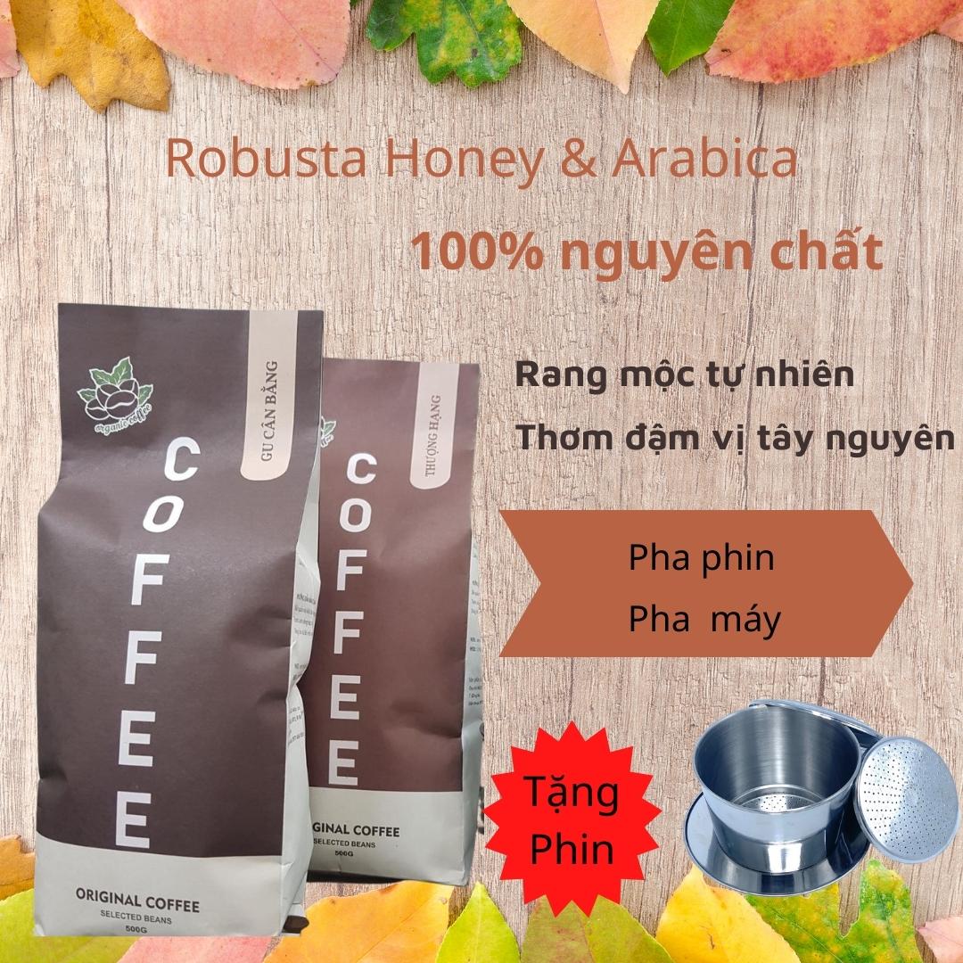 Cà phê rang mộc Robusta nguyên chất 100% gói 500g