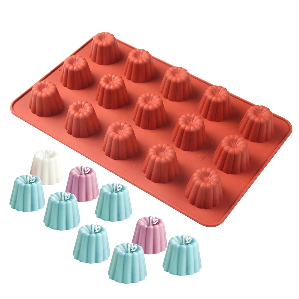 Canele Mold Silicone Canneles Mold Rectangular Spiral Donuts Round Flat Love Heart Shape Cake Silicone Baking Pan