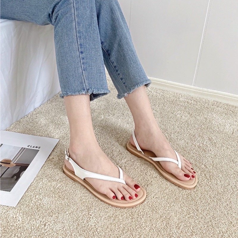 Giày sandal nữ đế bệt kẹp 1 quai có size lớn 42