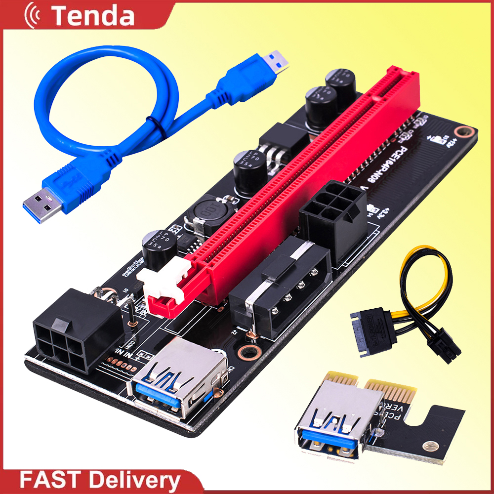 PCI Express Riser Card USB 3.0 Cable PCI-E 1X to 16X Adapter for GPU Mining