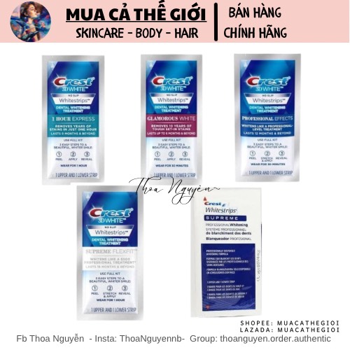[GIẢM 5% ĐƠN 129K]Miếng dán trắng răng Crest