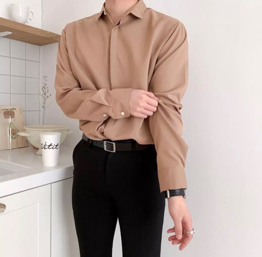 (SIÊU SALE) Áo sơ mi nam phom rộng chất lụa hàn không nhăn cực soái ca.
