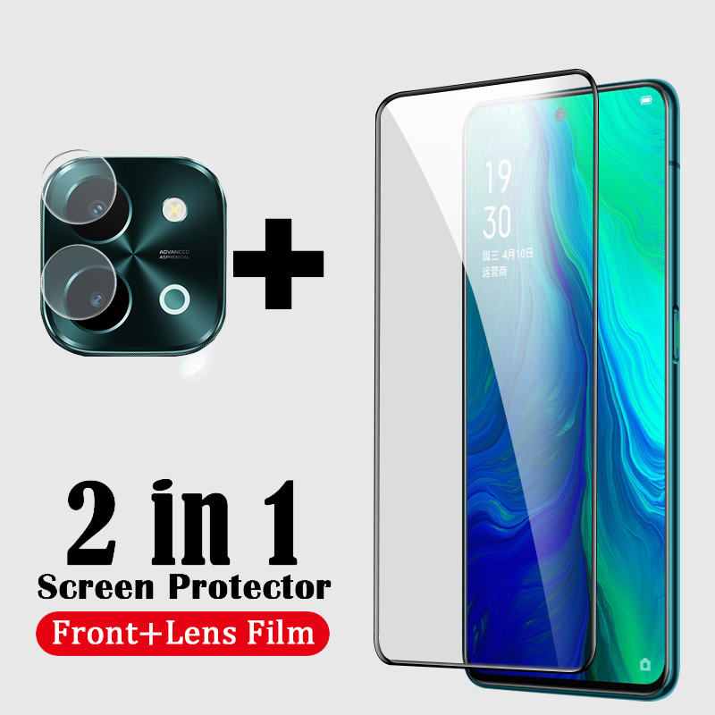 2 Pcs Vivo Y28 Screen Protector Tempered Glass Film + Lens Camera Protector Film for vivo Y28 4G.