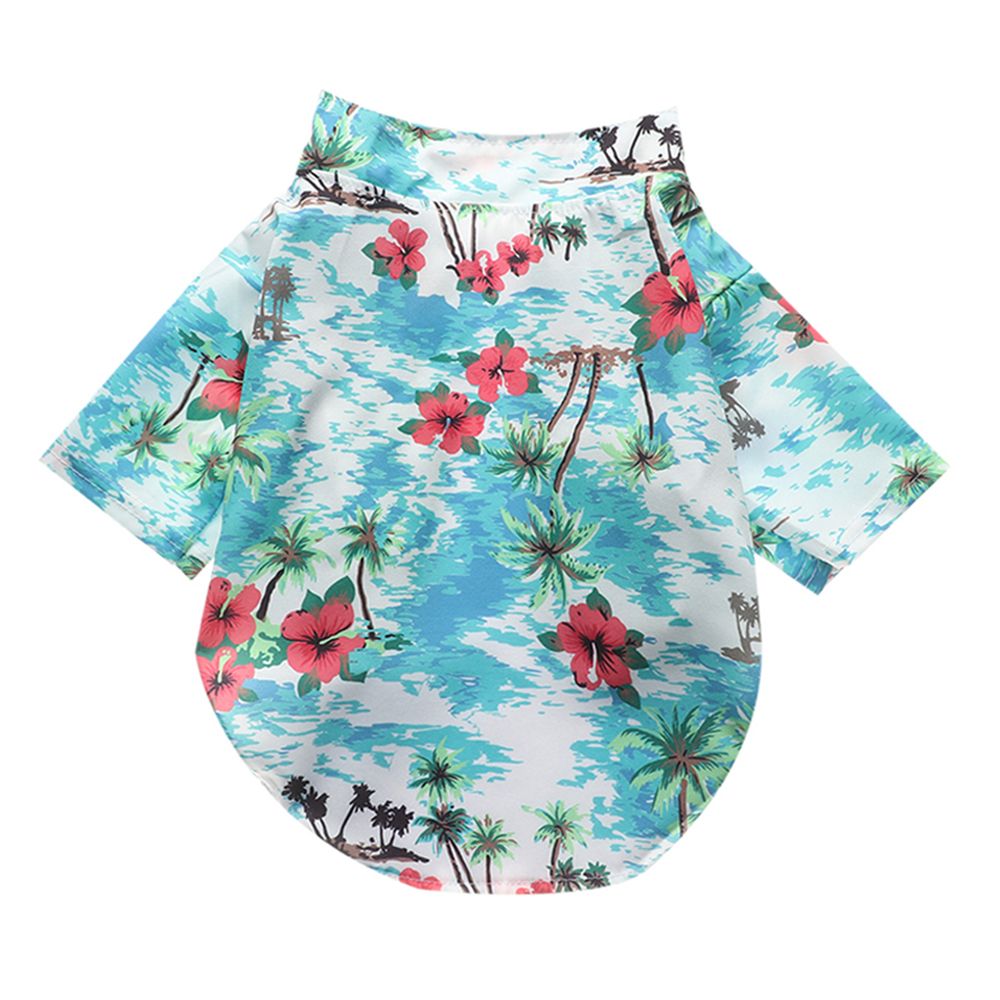 Kuangqian 1pcs large dogs t-shirts hawaiian style hawaiian pet clothes beach coconut tree print pet dog polo t-shirts pet dog clothes pet dog shirts dog t-shirts pet shirts