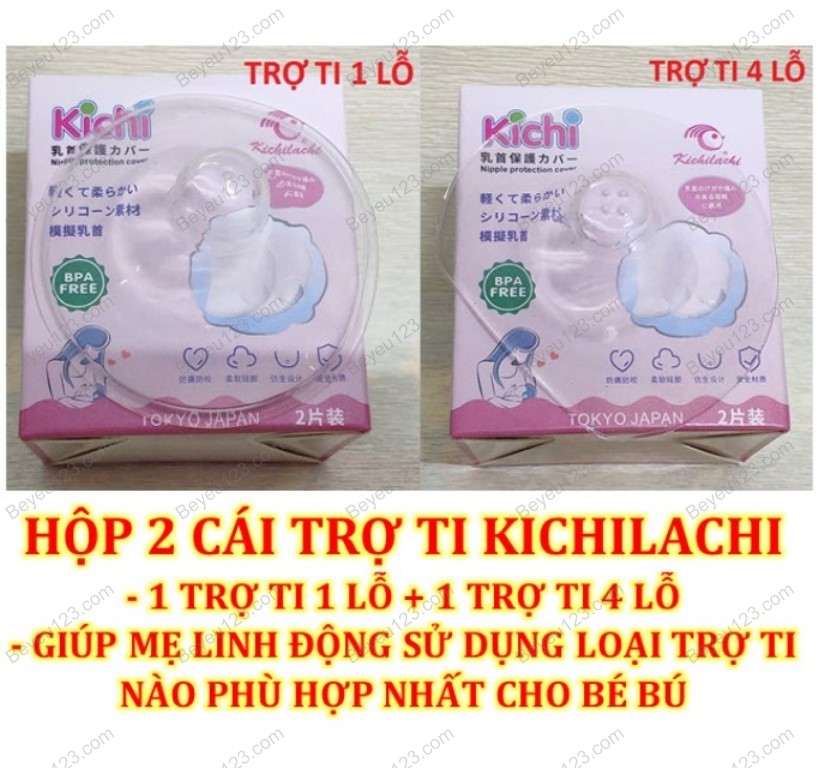 Hộp 02 cái trợ ti Hoặc trợ ty Mẹ hỗ trợ cho bé bú không BPA KICHILACHI (Công nghệ Nhật) thumbnail
