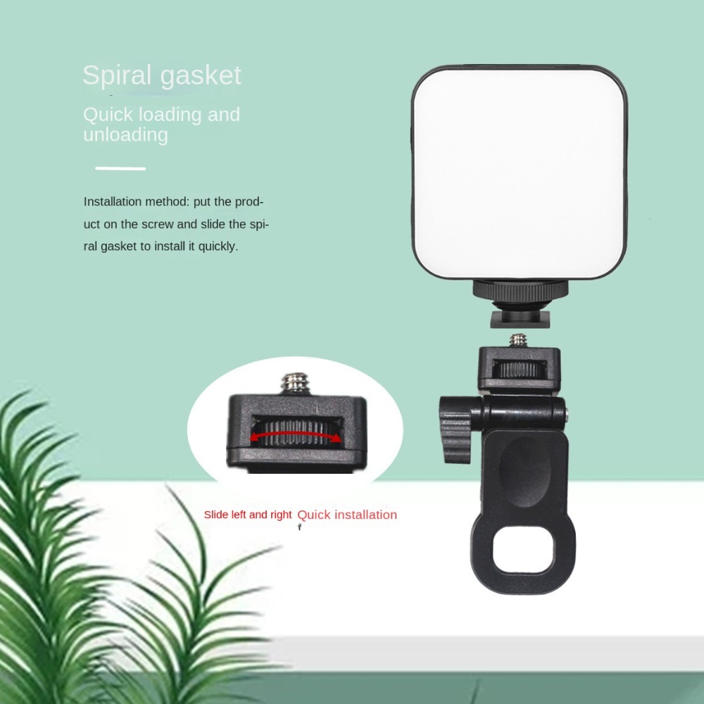 BMKOR 2 Pcs 1/4 Screw Mount Mini Fill Light Clip Plastic Mobile Phone Computer Fill Light Fixed Video Light Mount Clamp Universal Portable LED Selfie Fill Light Clamp Photography Accessory