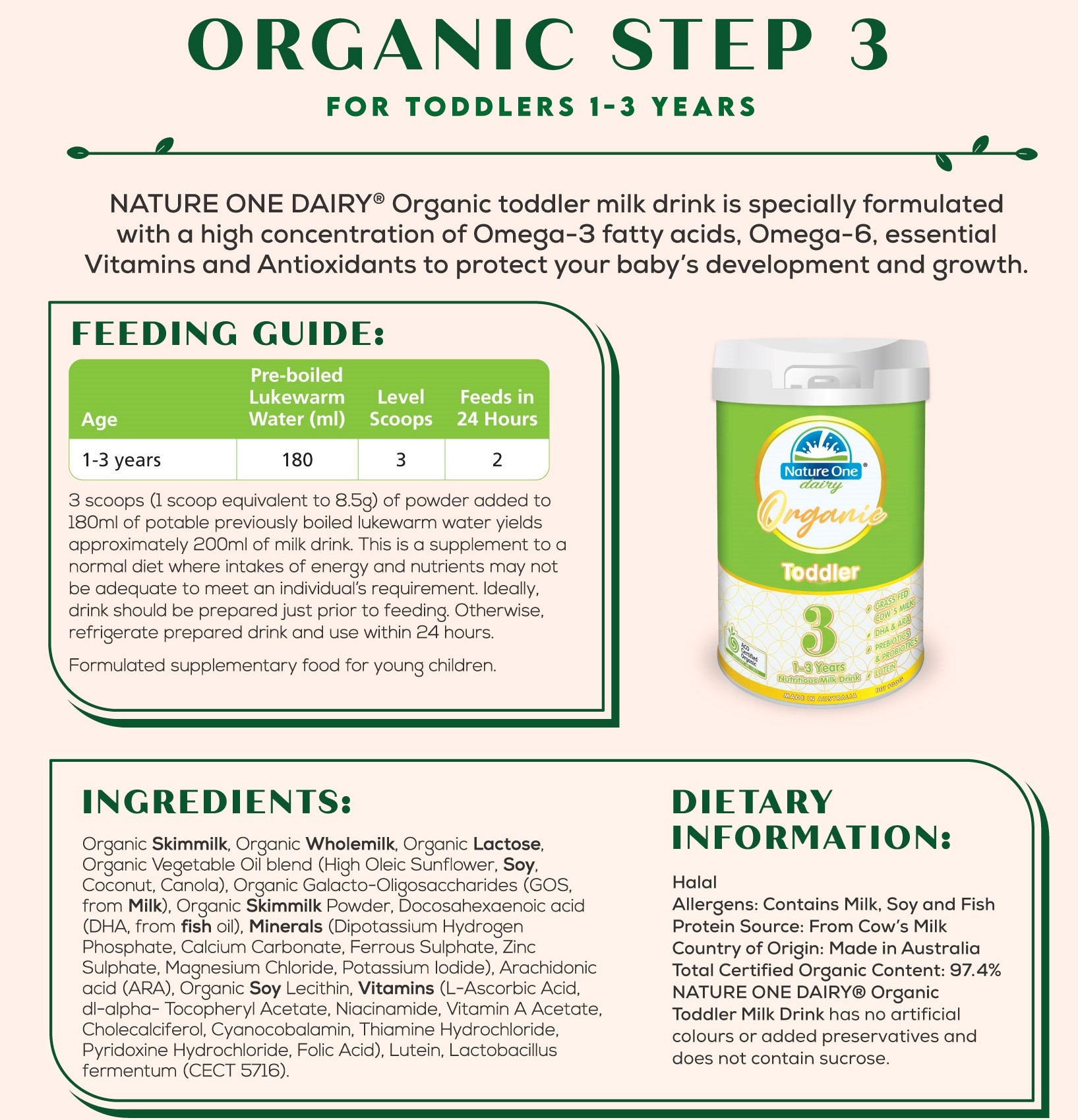 Toddler Formula Baby One Organic Formula Nutrition Facts Nature&