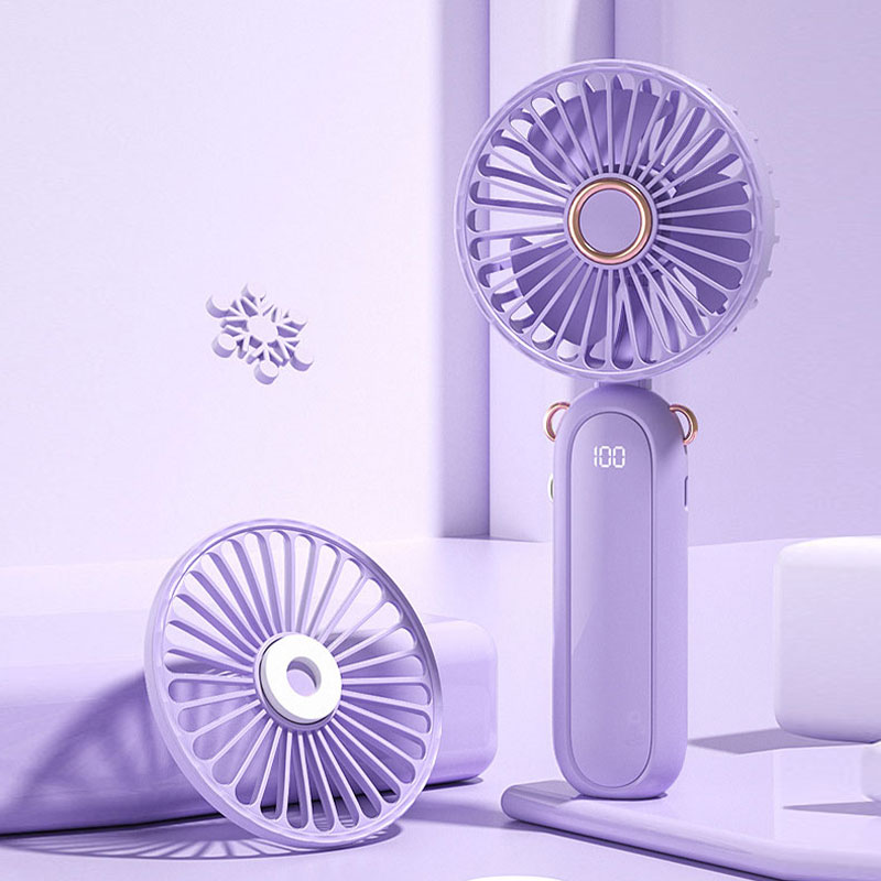 SADA USB digital display 100-stop infinite small fan rechargeable portable folding silent mini aromatherapy fan