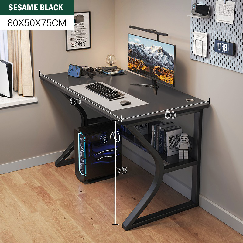 Curved Frame Steel Wood Computer Table, E-sport Design Study Desk, Home ...