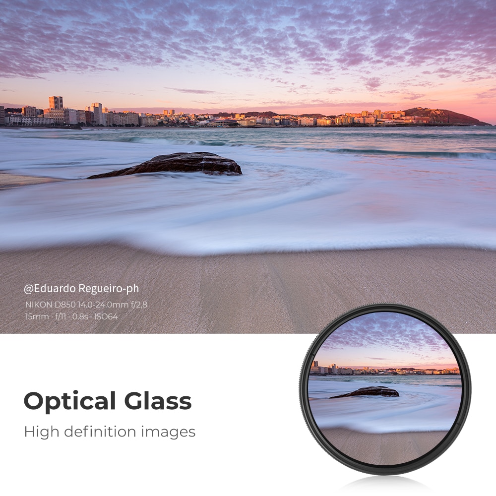 K&F Concept ND2-ND400 ND Filter Variable Neutral Density Filter 37/40.5/43/46/49/52/55/58/62/67/72/77/82mm For Camera Lens