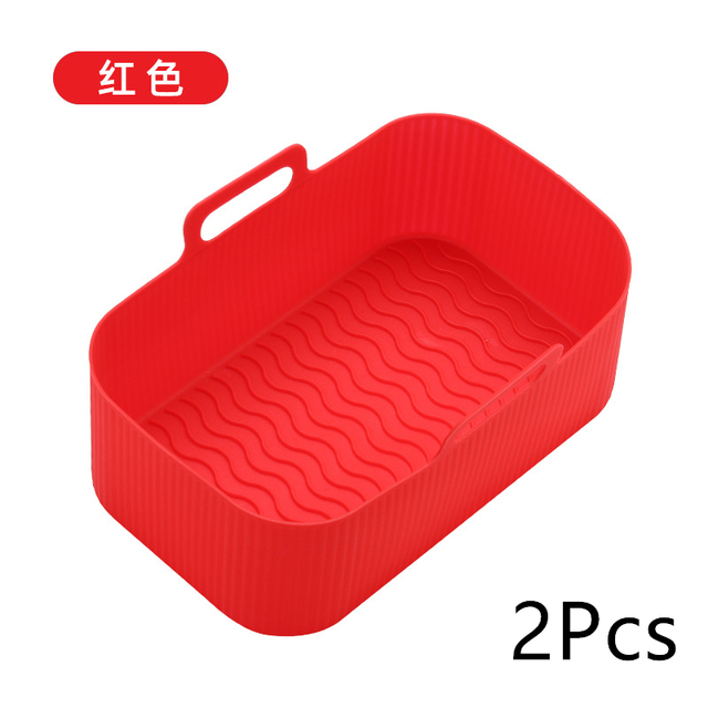 【Exclusive】 2PCs rectangular air fryer tray oven baking tray basket reusable liner dish for Ninja Foodi dz201 pan accessories.