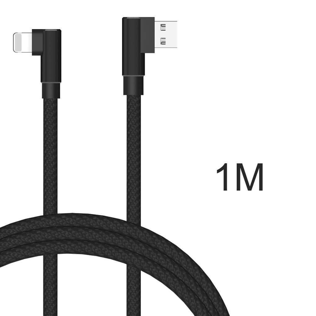 Double Elbow USB Cable 2A Sync Data Nylon Woven TPE High Speed Charging Cable for Android/IOS/Type-C