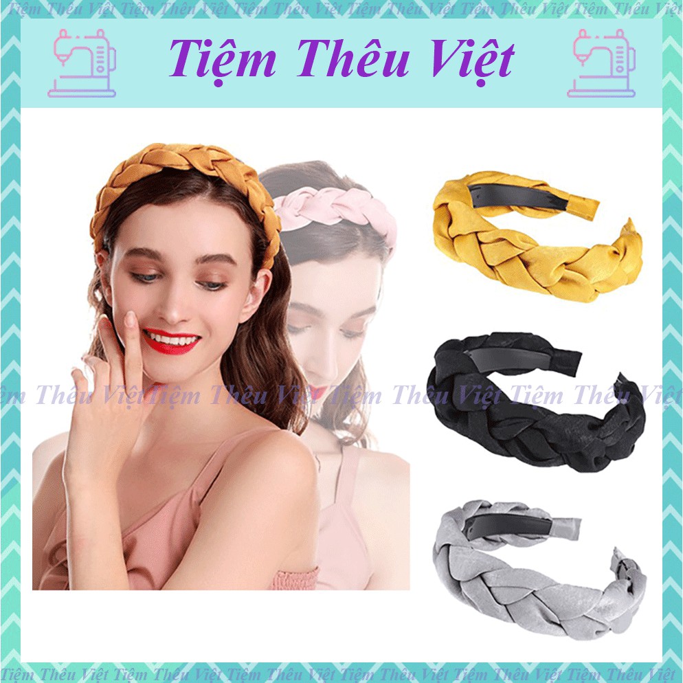 Băng đô cài tóc kiểu dây bện Phụ Kiện Tóc Tiên Bờm Tóc Hàn Quốc
