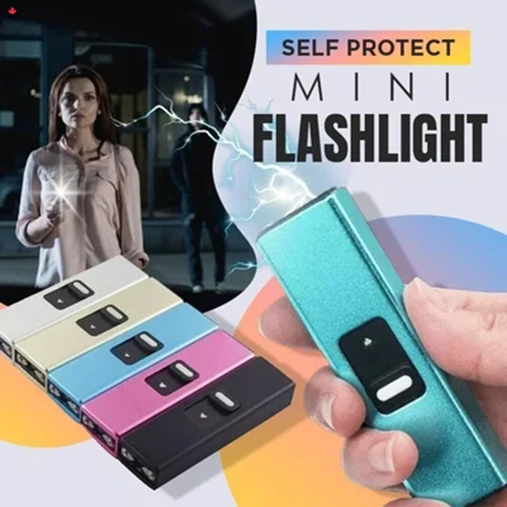 Multifunction Electric Shocking SelfProtect Mini Flashlight Portable Retractable Keychain