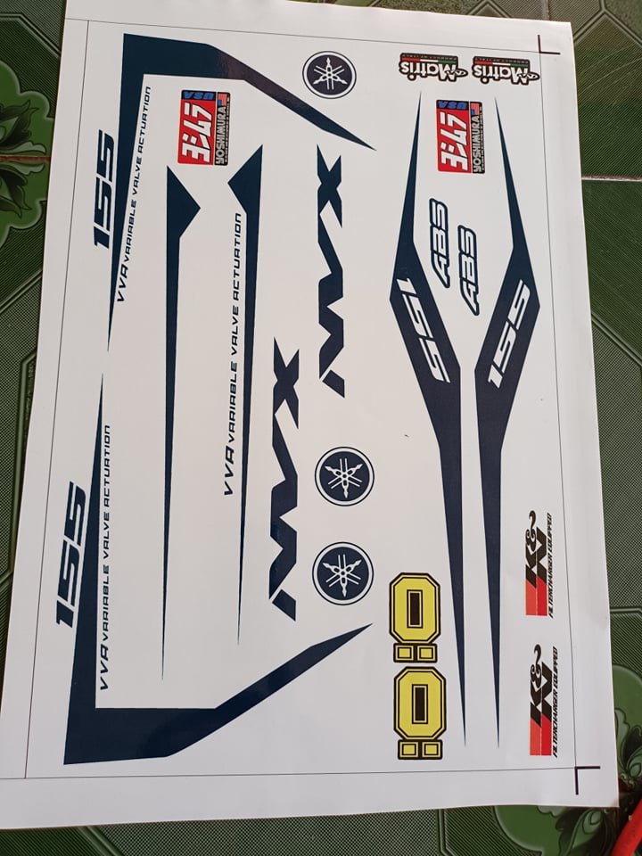 tem rời nvx 155 xanh đá xe trắng