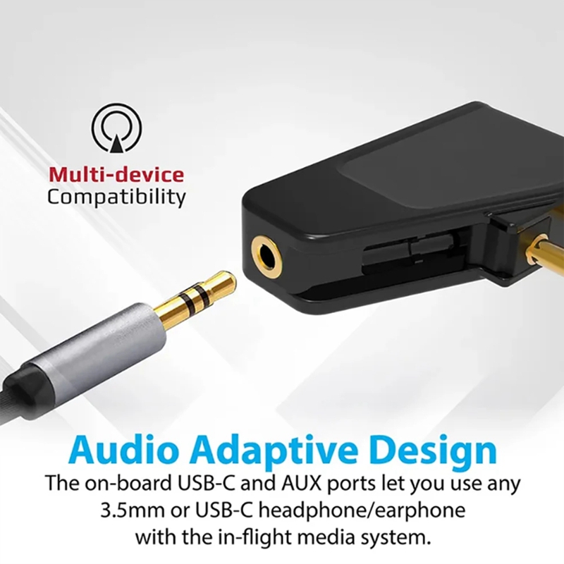 Bluetooth 5.3 Airplane Airline Flight Adapter A2DP Transmitter for Aonic 40 50 Wireless Noise Cancelling Headphones Replacement