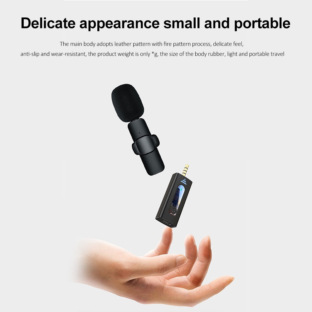Micro dây chuyền 3.5Mm Cắm Phạm Vi Rộng Chuyên Nghiệp Không Dây Mini Micro cài ve áo ghi video Karaoke PC IOS Android Phỏng Vấn Cuộc Họp Âm Nhạc Ca Hát