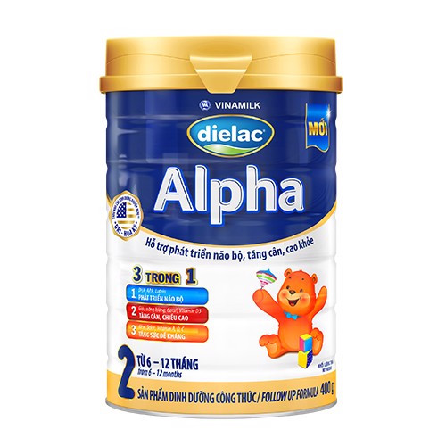 Sữa bột Dielac Alpha 2 - lon 400g (cho trẻ từ 6 - 12 tháng tuổi) Date xa