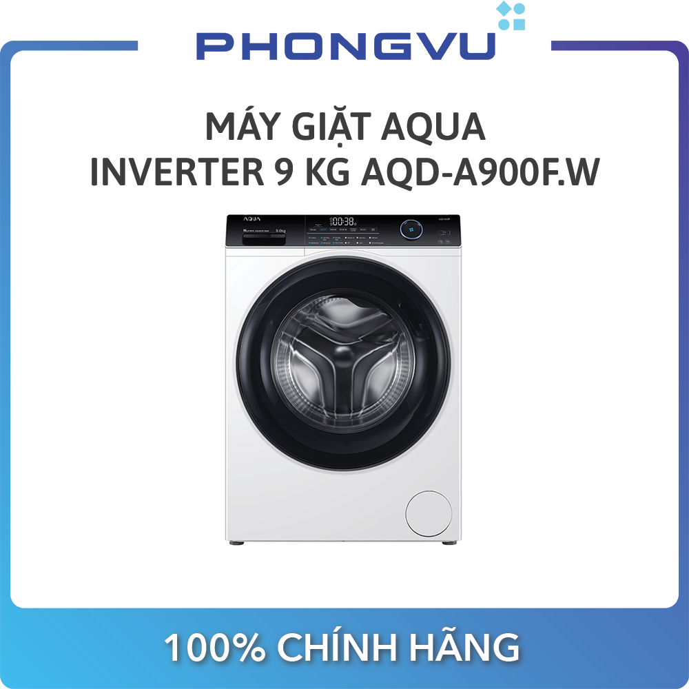 Máy giặt Aqua Inverter 9.0 KG AQD-A900F.W – Bảo hành 24 tháng