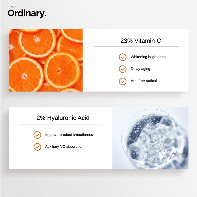 [Hoàn Tiền 15%] The Ordinary Vitamin C Suspension 23% + HA Spheres 2% Kem Dưỡng The Ordinary cấp ẩm làm sáng da 30ml