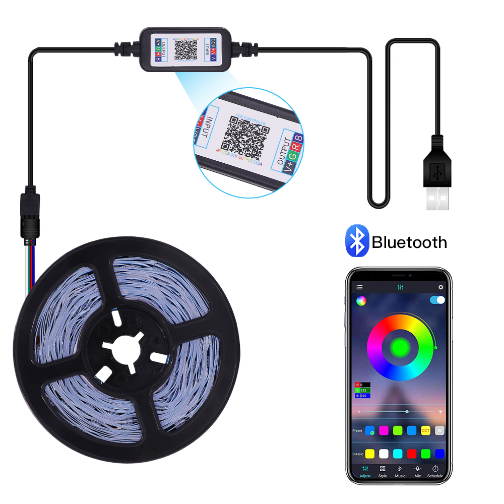 5m 10m 15m Led Strip Usb Bluetooth Rgb 5050 5v Flexible Led Lamp Tape ...