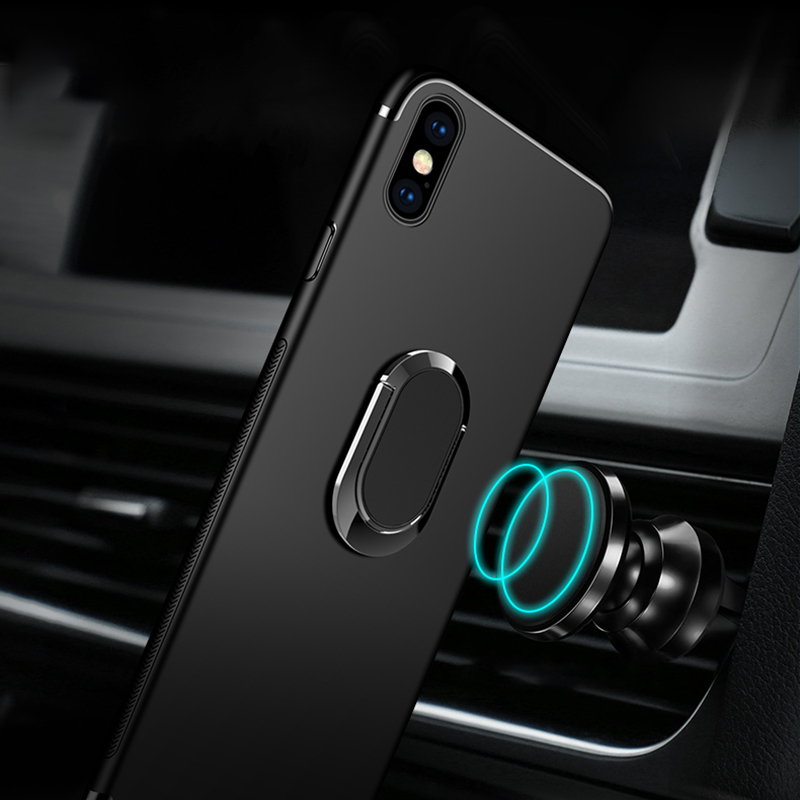 Phone case vivo Y28 Soft Silicone Matte Full Protector Shockproof Car Adsorb Holder Ring Back cover vivo Y28 4G case. 