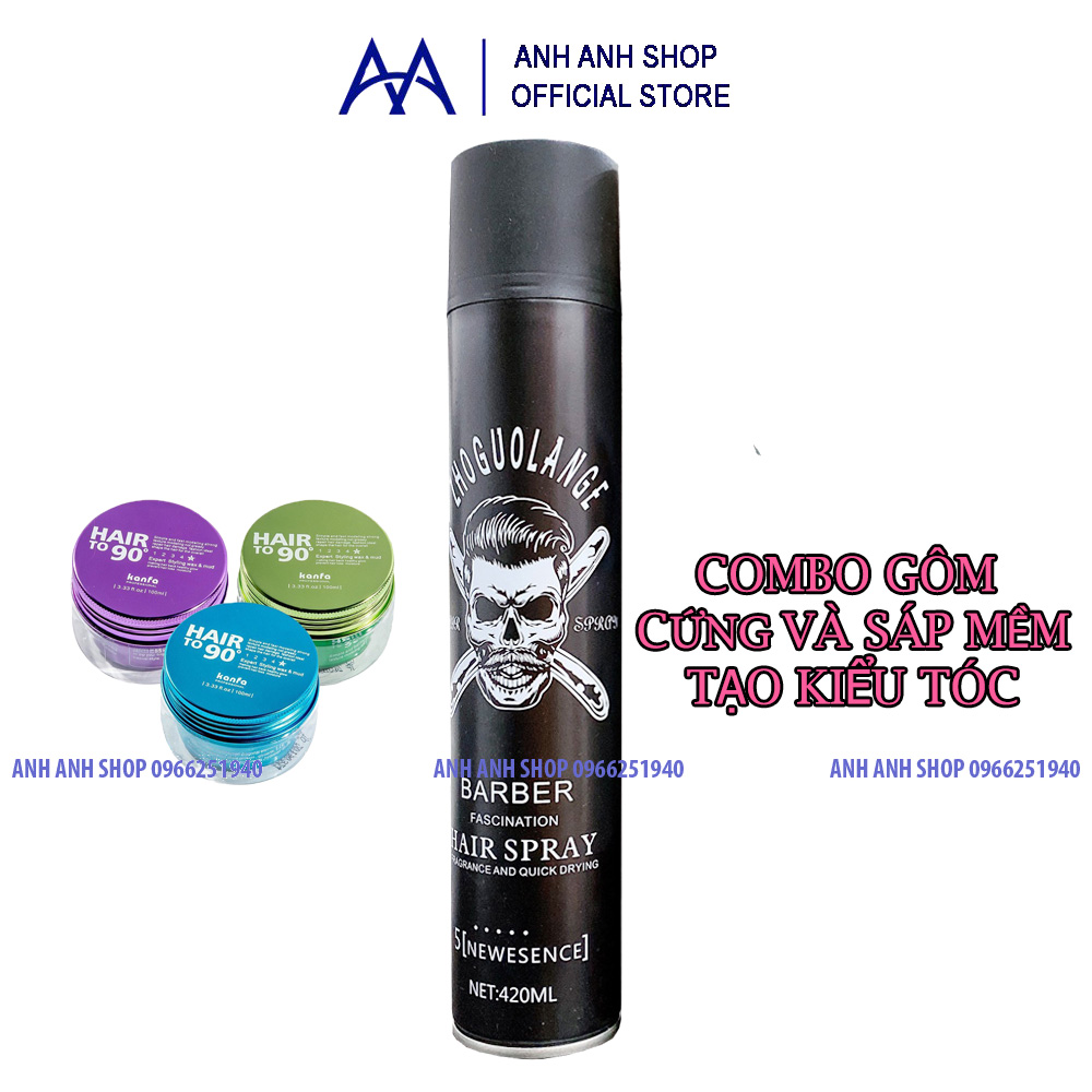 Combo Gôm xịt tóc Luxurious và sáp Kanfa cho phái mạnh