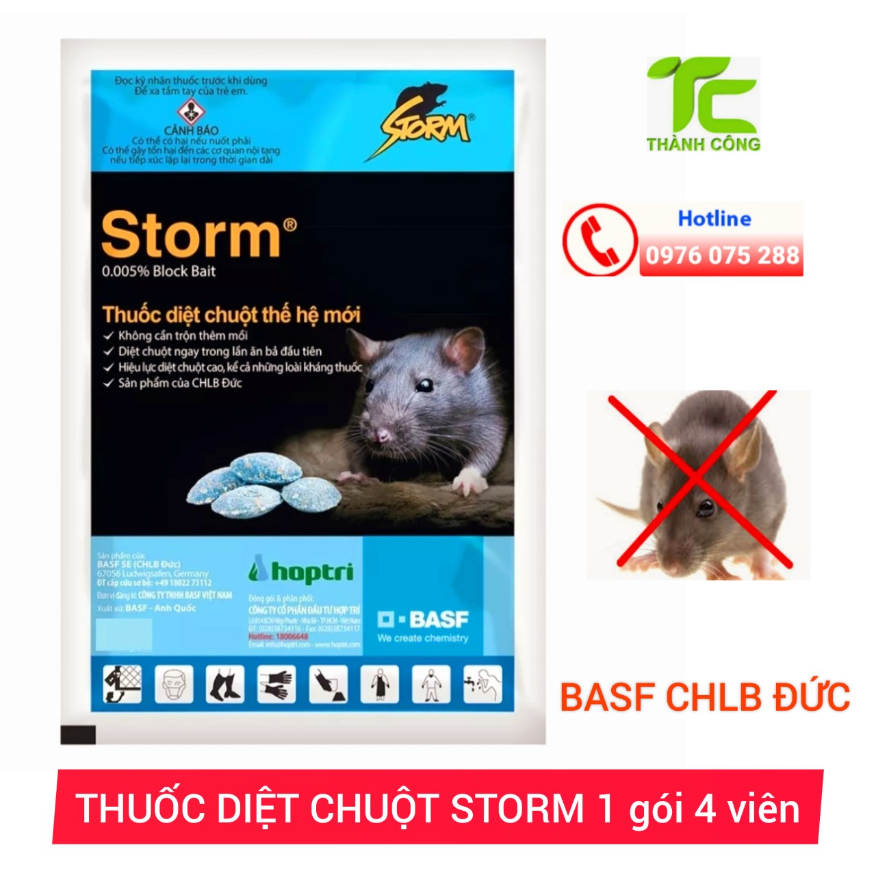 Thuốc diệt chuột storm gói 4 viên basf chlb đức