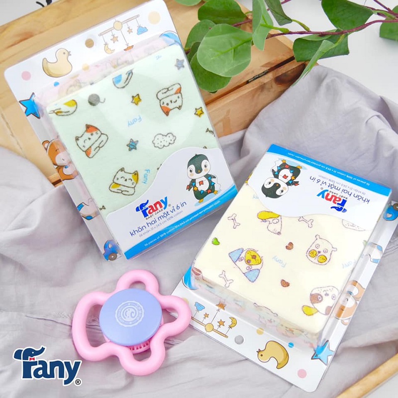Khăn tay 2 mặt vỉ 6/ 8 cái cao cấp fany